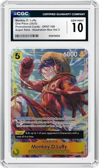 CGC Gem Mint 10 Monkey.D.Luffy OP07-109 promotional card
