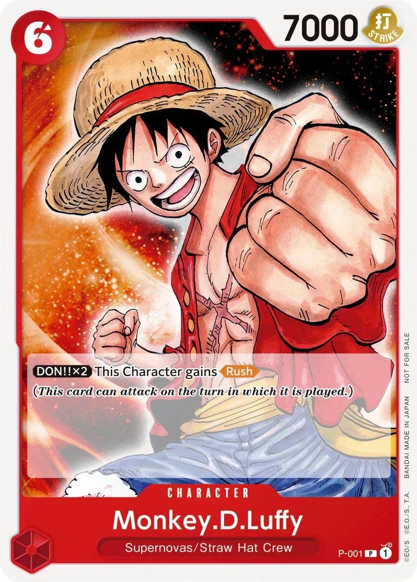 Monkey.D.Luffy P-001 promotional One Piece card